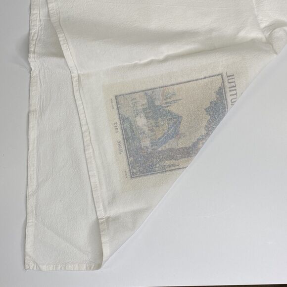 2 House Beautiful Tea Hand Towels Vintage Graphics Ribbon Notecard Farmhouse - Picture 10 of 11